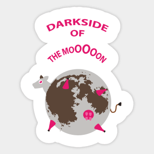 The dark side of the Mooooon Sticker